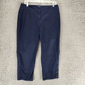 Talbots Pants Womens 8 Skimmer Blue Stretch High Rise Capri *GUC*